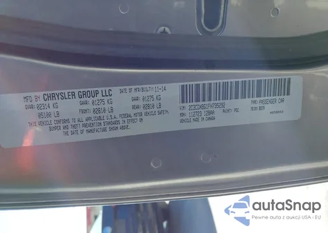 2015 Dodge Charger Se from USA, damaged, VIN 2C3CDXBG1FH735292